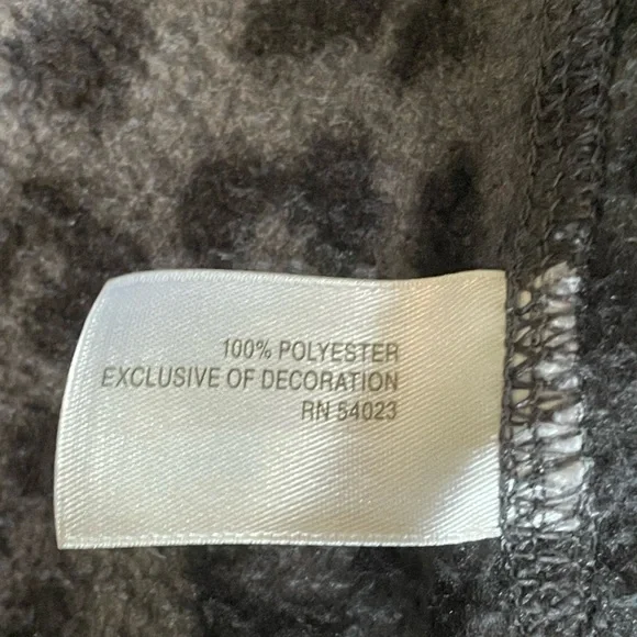 Old Navy grey Leopard Print zipper fleece Jacket ladies size L - Picture 5 of 10